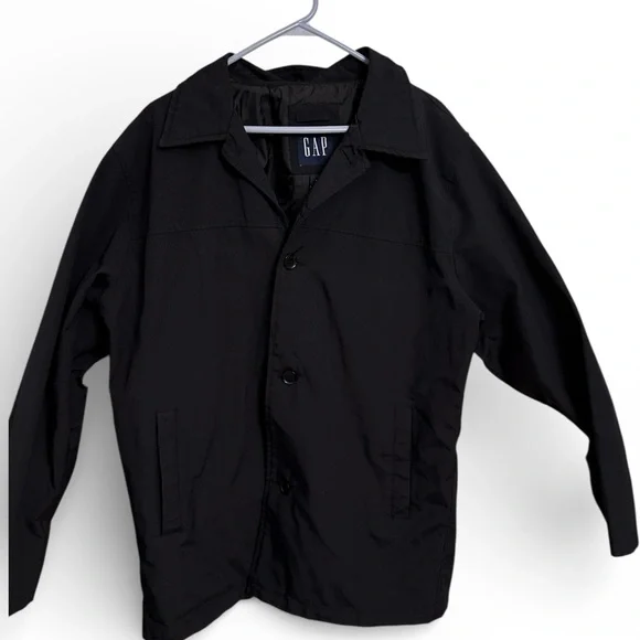 GAP Black Nylon Water-Resistant Jacket Coat – Men’s Large - Picture 2 of 3